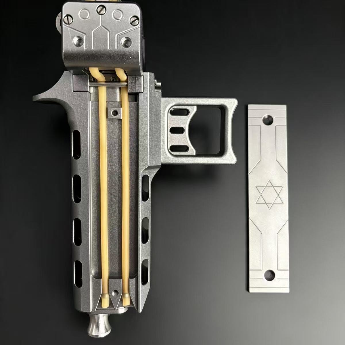 Auto-Reload Metal Slingshot with Quick-Feed Ammo Magazine